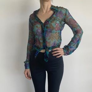 Dolce and Gabbana floral button down blouse